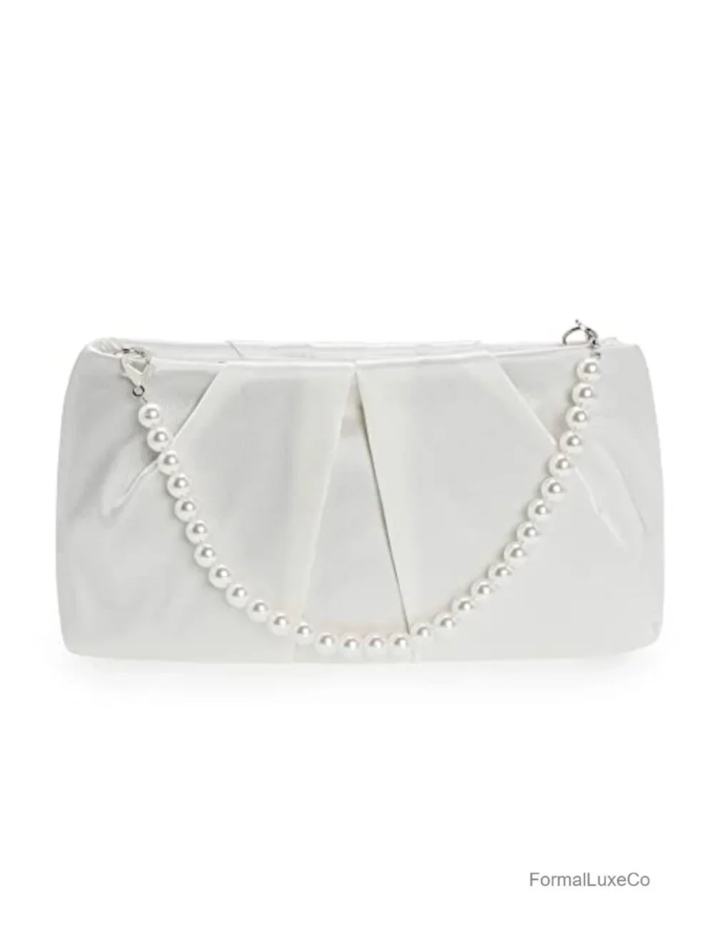 Elegant Pleated Satin Evening Clutch Bag for Weddings